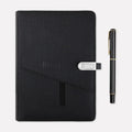 A5 Leather Notebook Wireless Charger 10000mAh Power Bank Business Smart Notebook Agenda