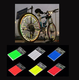 High Vis 12pcs/set 75mm Bicycle Spokes Warning Reflective Moutain Road Bike Cycling Safe Wheel Tube Rim Steel Safety Lamp Sticks