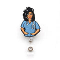 Scrub Life Black Girl Nurse Accessories Retractable Felt Badge Reel Stylish Nurse Gift Badge Holder
