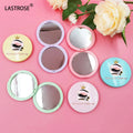 Wholesale Small Round Travel Makeup Mirrors Pocket Colorful Pink Blue Folding Mirror Double-sided Fold Compact Mirror