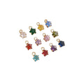 Colorful Five-pointed Star Zircon Birthstone Pendant Lucky Stone 14K Gold-plated for DIY Jewelry Making