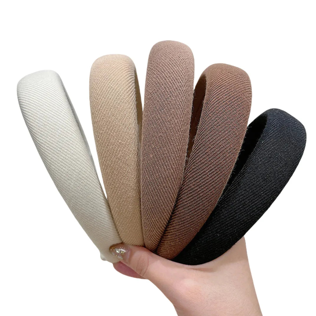 Korea Latest Womens Head Band Handmade Polyester Fabric Designer Thick Sponge Padded Headband