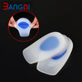 Foot Care Blue Shock Absorption Relief Bone Spurs Sore Bruised Pain Silicone Half Size Heel Cup Pad Cushion Insole