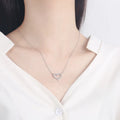 Daidan Cz Chain Necklace Women Dainty Jewelry  Love You Heart Sterling Silver Hollow Heart Necklace
