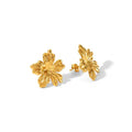 Fashion Stainless Steel Gold Plated Geometric Flower Drop Earrings New Statement Stud Earrings Not Fading Jewelry for Parties