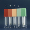 Wholesale 3ml clear PET square Empty Lip Gloss Tube Red Brown Green Cap Transparent  Private Label square Lip Gloss Tubes