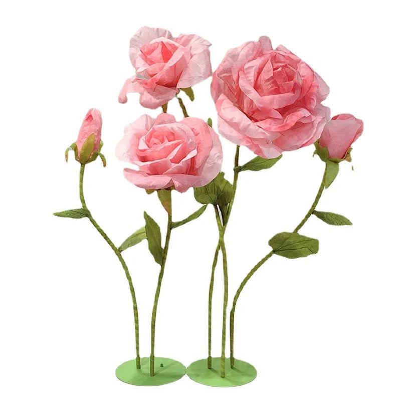 L736 Wedding Road Lead Paper Flower Dyed Giant Paper Artificial Flowers Decoration Wedding