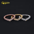 Fashion Design VVS Moissanite Round Band Engagement Ring Gold Plated 18K 925 Sterling Silver Wedding Rings