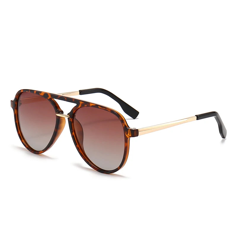 New Coming Wholesale pilot Polarized Gradient Color Women Sunglasses Unisex Metal Frame Custom Logo 6 Colors Plastic Lenses