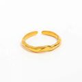 Joolim High-End 18K Gold Plated Stainless Steel Dainty Abstract Irregular Open Ring for Women Jewelry Wholesale
