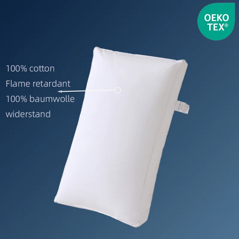 Flame Retardant 65x40x8cm 100% Cotton Cover Microfiber Filling Bed Sleeping Pillow for Sale