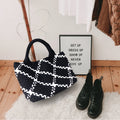 Neoprene Woven Bag High Quality Handmade Woven Handbag 2pcs Set Women Straw Shoulder Bag Summer Beach Large Neoprene Tote Bag