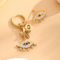 Gold Plated Stainless Steel Demon Zircon Eyes Pendant Earring Luxury Design Evil Jewelry Trendy Style