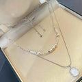 Double-Layer Baroque Starry Sky Mixed Shell Pendant Necklace 3-7mm Natural White Freshwater Pearls Great Value Product