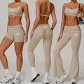 Women's High Waist Sports Yoga Leggings Fashion High Elasticity Fitness Pants 2 Sets Breathable Sports Wear