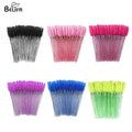 Crystal Shiny Glitter Gloss pink Colorful Travel Disposable Curved Eyelash Cleaning Eyebrow Spoolie Brush Rod Mascara Wands