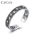 2026 CZCITY Silver 925 Sterling Man Knuckle Jewelry Woman Adjustable Lady Cubic Zircon Ring