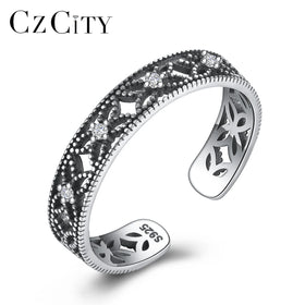 2026 CZCITY Silver 925 Sterling Man Knuckle Jewelry Woman Adjustable Lady Cubic Zircon Ring