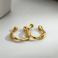 ICEBELA Jewelry 925 Sterling Silver Korean Ear Cuffs Irregular Texture Women's Twisted Earrings Circle Designer Clip on Earrings