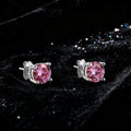 Wholesale S925 Sterling Silver Violet Moissanite Diamond Stud Earrings Unisex Hip Hop Personality Jewelry