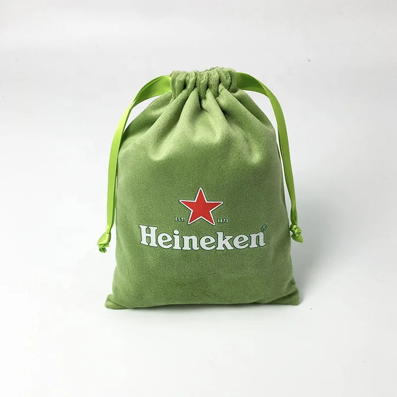 Customizable Screen Printed Velvet Drawstring Bag Recyclable Dust Pouch for Cosmetics Fruit Packaging Personalized Logo Gift