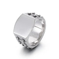 KALEN Unisex Punk Style Polished Stainless Steel Jewelry Ring for Logo Printing