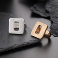 TongLing Elastic String Fashion Jewelry Rings Brushed Surface square Geometric Ring for Woman