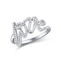 Classic 925 Sterling Silver Personalized Name Iced Out CZ Diamond Custom Letters Ring