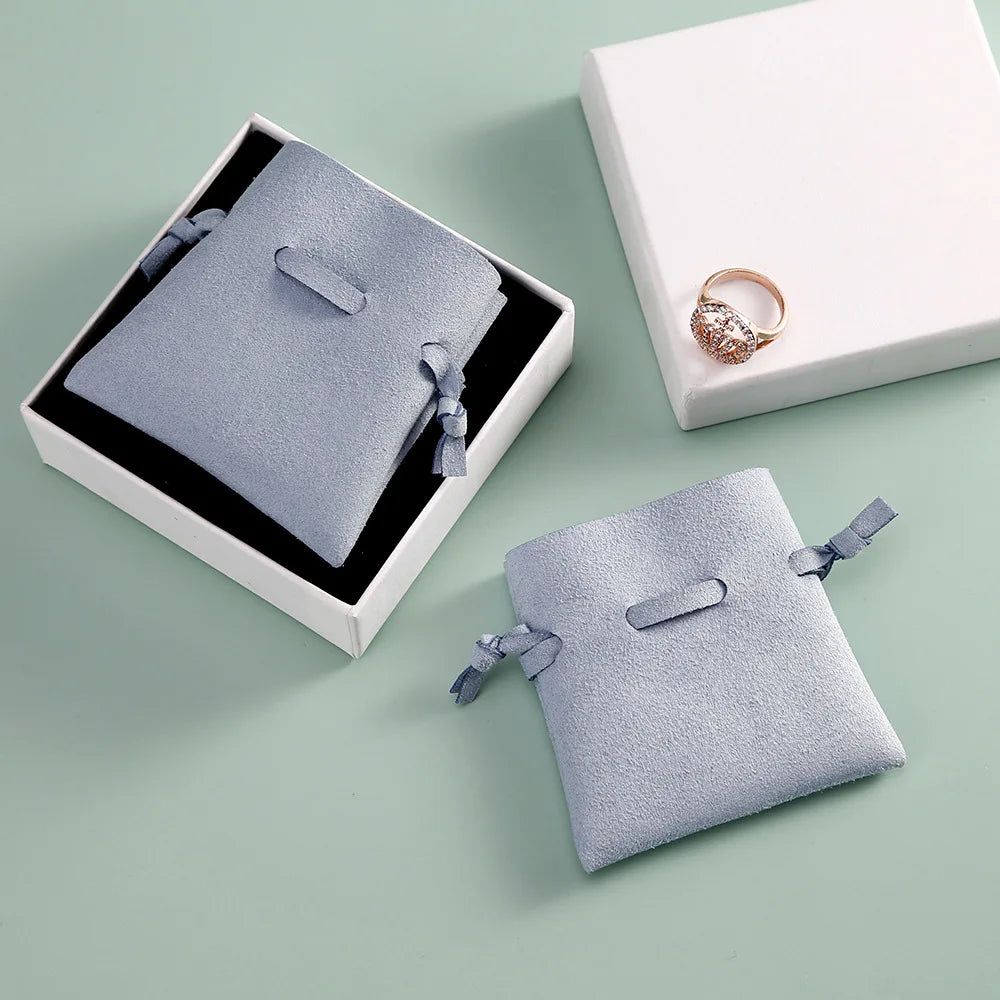 Hot Sale Pure Suede Drawstring Pouch Luxury Velvet Jewelry Gift Packaging Bags Custom Microfiber Pouches Bag With Logo