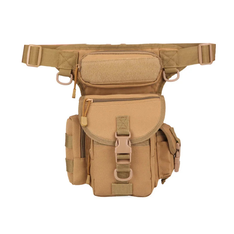 Waterproof Canvas Tactical Waist Bag Men's Waist Pack Pouch Utility Thigh Drop Leg Bag Zipper Outdoor Hiking