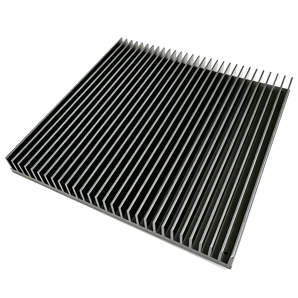 80W Square LED Light Heatsink 230(W)*25(H)*230(l)mm Black Anodized Aluminum Heatsink