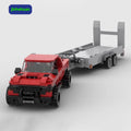 Nostalgic Mini Building Blocks Red New Best Selling for Boys Moc Bricks Toy Trucks Model Truck Trailer Car Building Block Sets MegaBDM