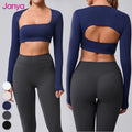 Janya Sports Tops Women Sport Yoga Top for Womens Gym Crop Femme Workout Active Exercise Sexy Activewear Long Sleeve Yoga Top MegaBDM
