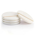 Luxury Marble Coasters Set of 4 Real Natural White Semi-Absorbent Stone Cup Drink Coasters with Gold Brass Inlay