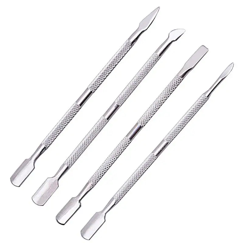 4pcs Stainless Steel Nail Cuticle Pusher & Dead Skin Remover Nipper Reusable & Durable for Commercial & Home Use TAMAX NAT011