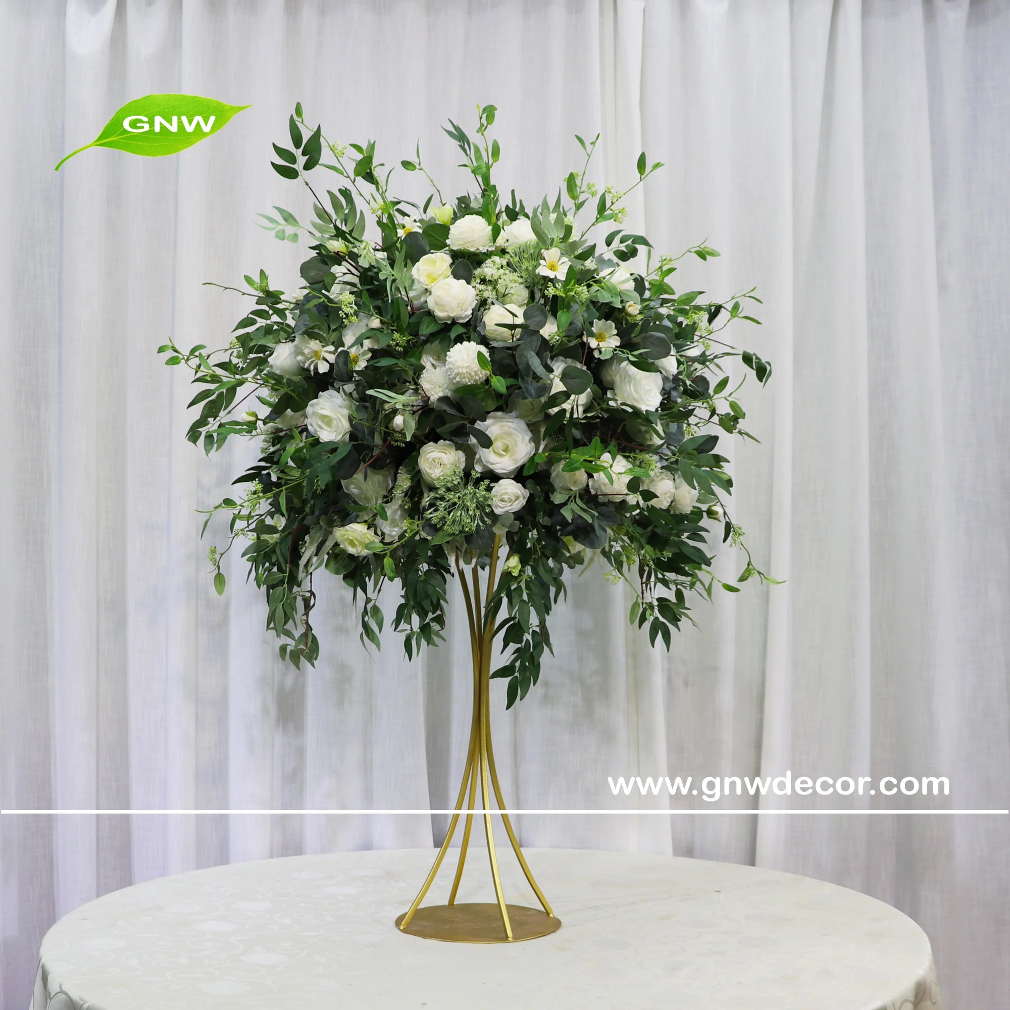 Artificial Orchid Flower Runner Wedding Planner Arrangement Garland Decoration Ball Flowers Stand Table Centerpiece