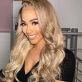 Ombre Blonde  Color 13x4 Lace Body Wave 100%Human Hair Wig Hair Glueless Full Lace Frontal Wig for Women