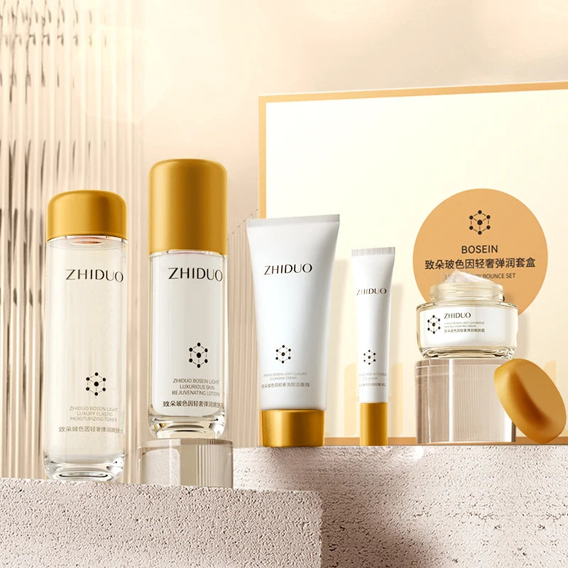 Private Label ZHIDUO ODM OEM Organic Vegan Moisturizing Acne Anti Aging Whitening Hydrating Anti-aging Cosmetics Skin Care Set