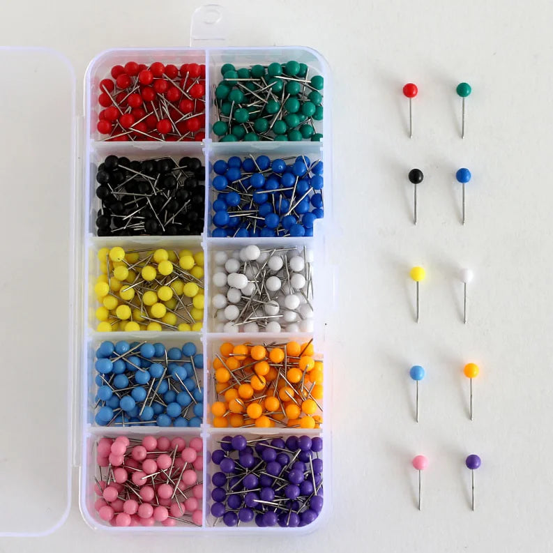 500 Pcs Packed Round Ball Head Colorful Positioning Push Pin Handmade PinFixed Pin