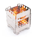 Outdoor Foldable Camping Backpacking Stainless Steel Wood Burning Stove-Lightweight 160g Compact <1L Capacity Easily Start