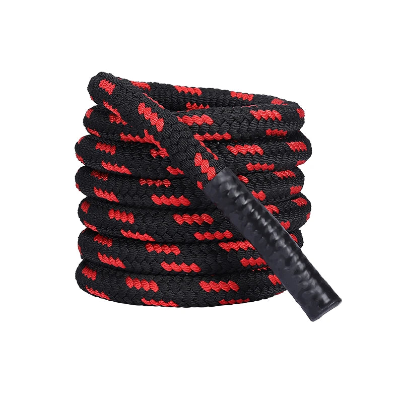 Custom Poly Dacron 30Ft Heavy Braided Battle Rope 1.5" Diameter Red+Black Custom Logo Fitness Exercise Accessory Strength XUDONG