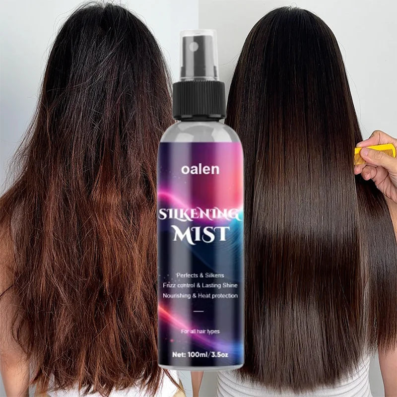 Oalen Private Label 100ml Frizz Control Hair Shiny Heat Protectant Silkening Mist Spray for Hair