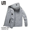 Liu Ming New Fashion Autumn Casual Hooded Solid Color Coat Loose Plus Size Korean Style Outwear Jackets for Men