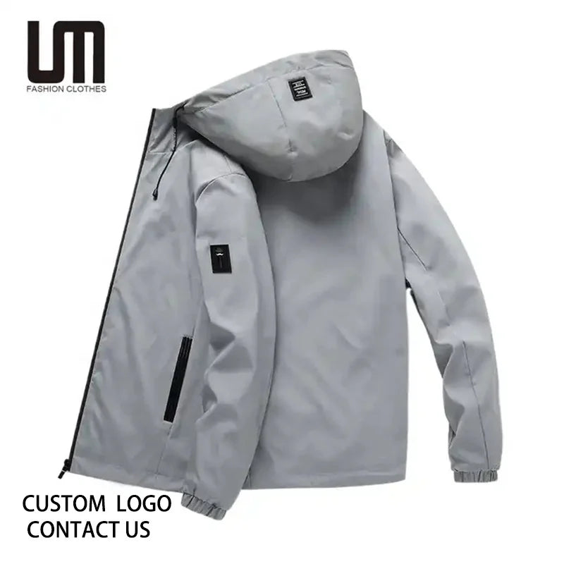 Liu Ming New Fashion Autumn Casual Hooded Solid Color Coat Loose Plus Size Korean Style Outwear Jackets for Men