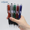 Zeamor Boligrafo Logo Brand Light up Laser Engraved Top Selling Multi Functional 3 in 1 LED Pens With Stylus for Hotel Airport
