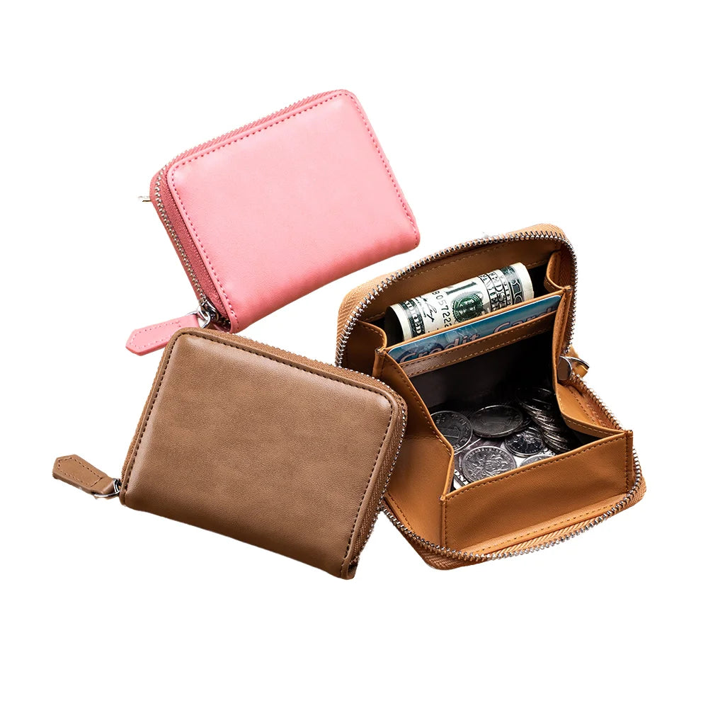 2025 Luxury Real Genuine Leather Cow Zipper Cute Small Mini Pocket Change Coin Bag Purse Pouch Case Holder for Kid Girl Women