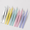 Hot Sale Cheap Stainless Steel Straight Bend Tweezers for Eyelash Extensions Nail Art Nippers Nail Tweezers