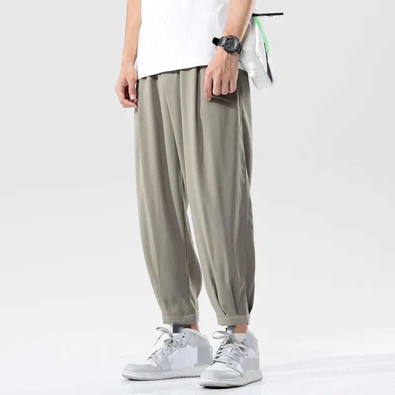 Ice Silk  Work Wear Cargo Pans With Side Pocket Full Pants Casual Men  Pants Outdoors Trousers Cargo Pants