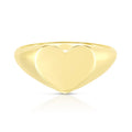 Gemnel Vintage 925 Silver 18k Yellow Gold Vermeil Heart Signet Band Ring Women love Gift