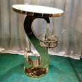 SShape Modern Luxury Stainless Steel Hotel Furniture Cake Table Gold for Wedding Banquet Party Decoration
